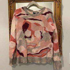 Skull Cashmere pink camo sweater